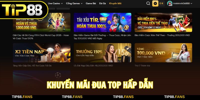 Tham gia khuyến mãi đua top để giành phần quà hấp dẫn